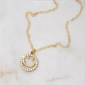 スマイリー きらきらCZ ネックレス [Customized Jewelry / カスタマイズ ジュエリー] 海外受注｜mahealani