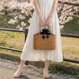 再入荷!] 巾着・カゴバッグ 「撫松庵」夏バッグ アーガイル柄