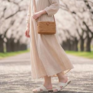 まあるい蓋付きデザイン☆ショルダーかごバッグ♪...の詳細画像3