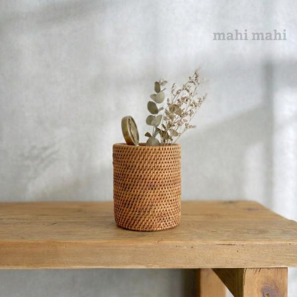 定番のペンスタンド♪空間に自然なアクセント☆ペン立て　ナチュラルインテリア　ハンドメイド　かご　テー...