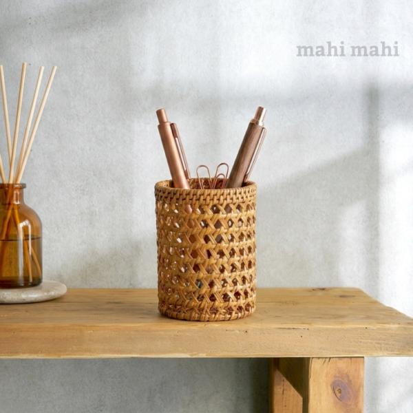 定番のペンスタンド♪涼しげな透かしデザイン☆ペン立て　ナチュラルインテリア　ハンドメイド　かご　テー...