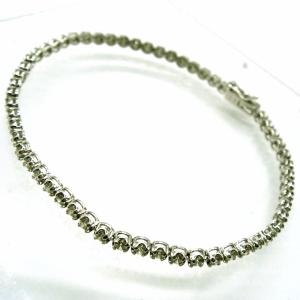 K18 1CTダイヤモンドテニスブレスレット WG(ホワイトゴールド