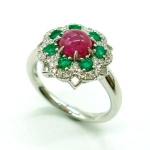 ジュエリーマキ リング 指輪 ルビー 0.91ct ダイヤモンド 0.25ct
