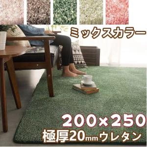 ミックス パイルカーペット シャギーラグ 厚手 2cm 低反発 センター