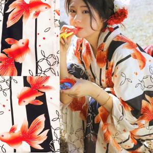 浴衣 金魚 ワンピース浴衣 セット レディース...の詳細画像4