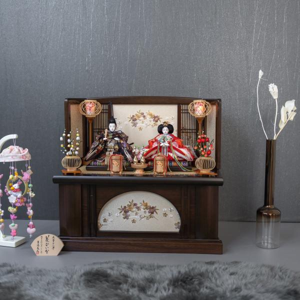雛人形 お雛様 コンパクト おしゃれ かわいい 木製 人気 きよみ収納 ブラウン 吉徳大光 4SR ...