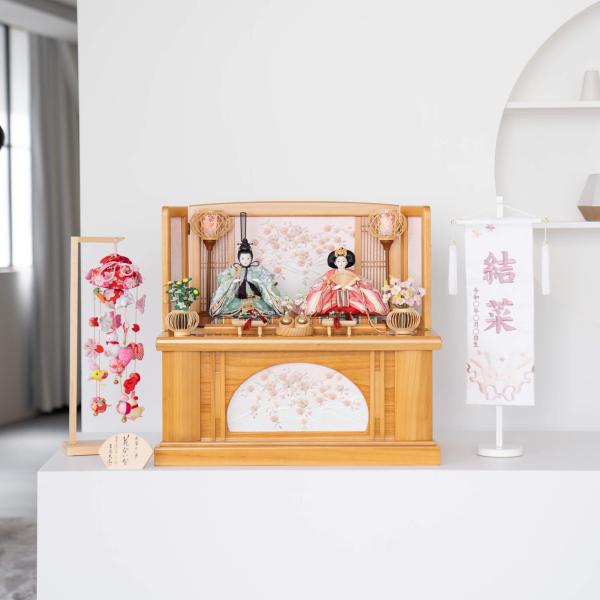 雛人形 お雛様 コンパクト おしゃれ かわいい 木製 人気 きよみ収納 明茶色 吉徳大光 グリーン ...