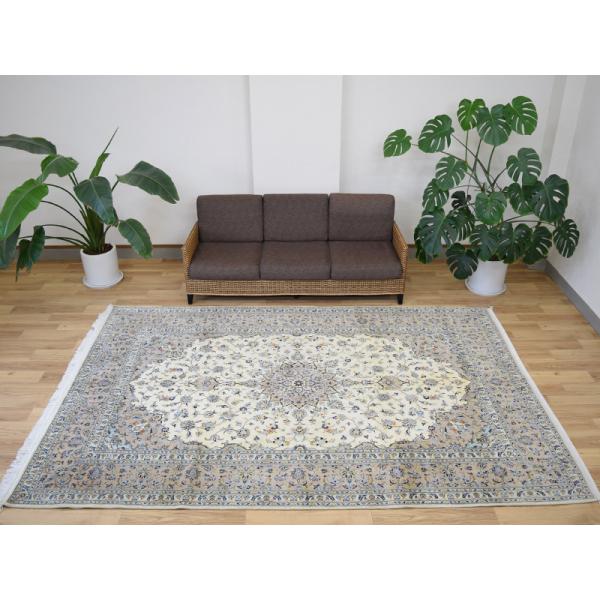 美品 ペルシャ 絨毯 カシャーン 産 縦3m 横2m 6m2 6帖程度 305 x 202 cm N...