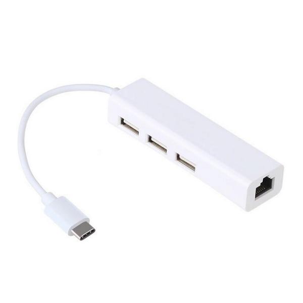 USB2.0 Type C to USB×3 HUB LAN アダプタ TYPE C TO 3USB...