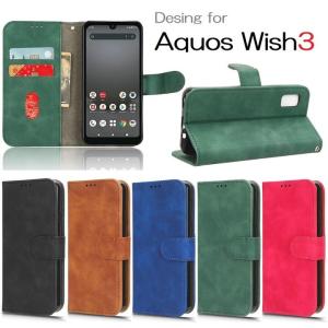 AQUOS wish3 用 PUレザー TPU 手帳型 フリップケース ストラップ付 マグネットボタン留めスタンド機能ローズ｜mahsalink