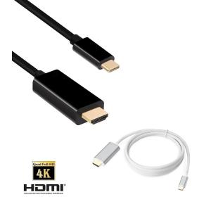 USB C - HDMI変換ケーブル 4K2K オスーオス1.8m USB3.1 TypeC to HDMI 4K2K コンバータ 音声サポート ミラーリング モニター拡張 2色選択