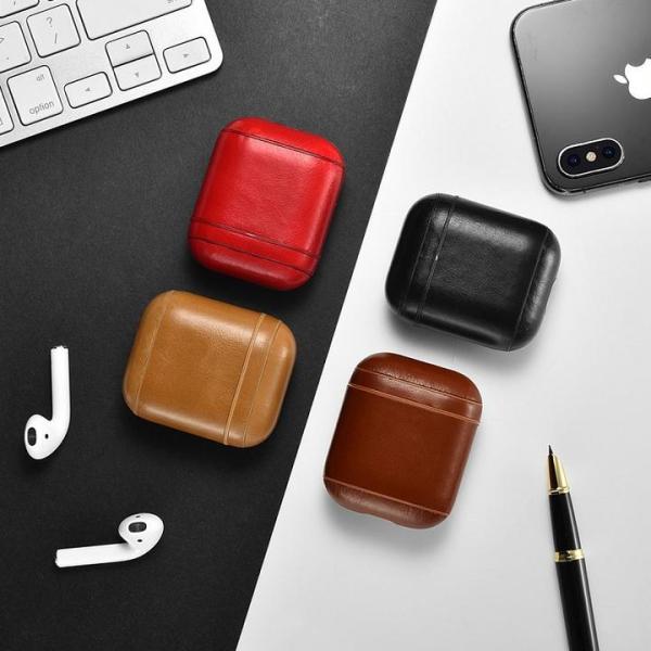 VIN001【正規品】iCARER アップル AirPods 用 本革 ビンテージレザー AirPo...