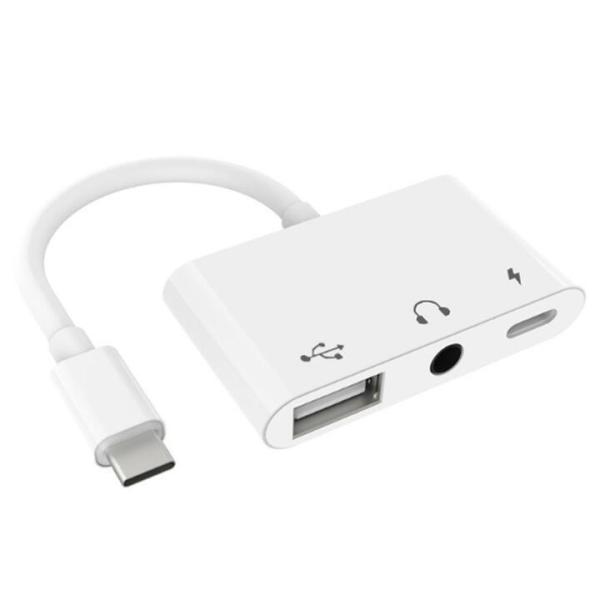 USB C to AUX3.5mm 音声出力 USB2.0 OTG /Type-C PD 20V 3...