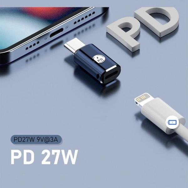 Lightning-USB タイプＣメス 充電、データ アダプタ 27W オスーメス 3cm Typ...