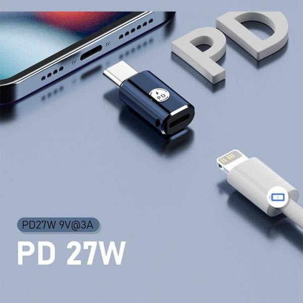 Lightning-USB タイプＣメス 充電、データ アダプタ 27W PD9V@3A快速充電対応...