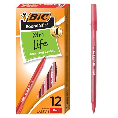 BIC 丸型 スティック 長寿命 ボールペン ミディアムポイント 12 Count