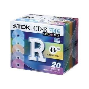 TDK CD-Rデータ用700MB 48倍速カラーミックス 5mm厚ケース入り20枚パック [CD-...
