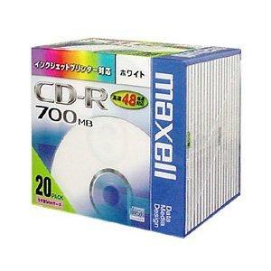 maxell データ用 CD-R 700MB 48倍速対応 インクジェットプリンタ対応ホワイト20枚...
