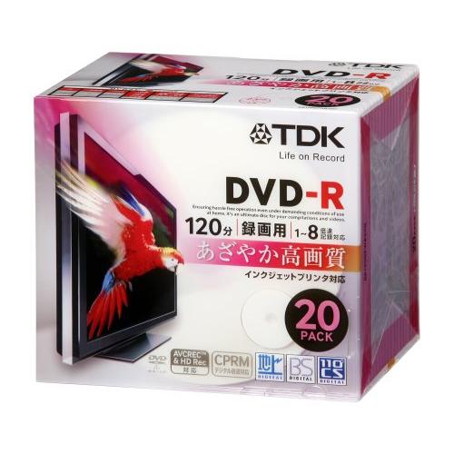 TDK 録画用DVD-R デジタル放送録画対応(CPRM) ホワイトワイドプリンタブル 1-8倍速 ...