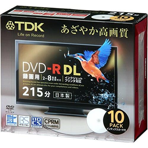 TDK 録画用DVD-R DL(215分) デジタル放送録画対応(CPRM) ホワイトワイドプリンタ...