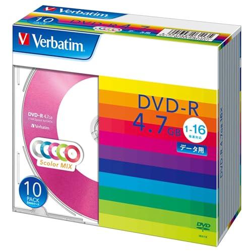 Verbatim バーベイタム 1回記録用 DVD-R 4.7GB 10枚 5色カラーディスク 片面...