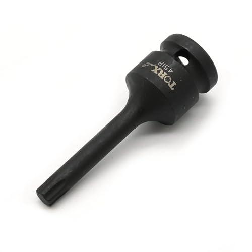 TEMO IP45 長さ3インチ ブラックインパクトトルクスプラス 6ポイントソケットビット 1/2...