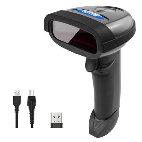 NETUM バーコードリーダー USB 1D バーコードスキャナー ワイヤレス2.4GHz 手持ち ...