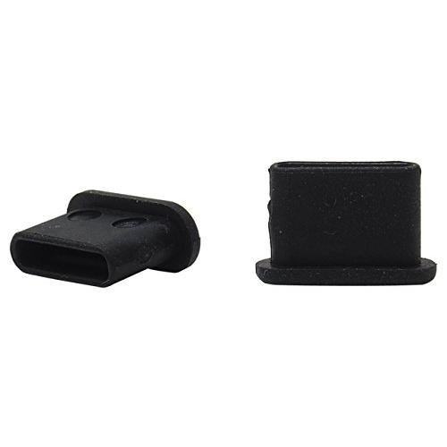 テクノベインズ USB3.1Type-C 機器側コネクタ用キャップ (黒) つまみなし 6個/パック...