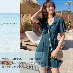 水着 レディース 体型カバー ワンピース 水陸...の詳細画像2