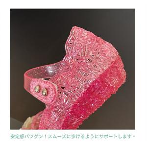 キッズ ジェリーサンダル 女の子 ヒール プリ...の詳細画像4
