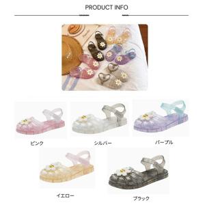 キッズ ジェリーサンダル 女の子 クリア つま...の詳細画像1