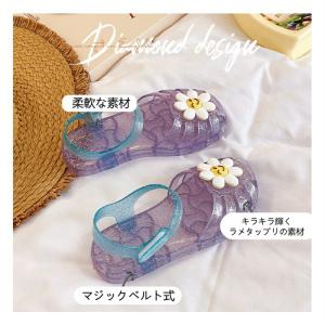 キッズ ジェリーサンダル 女の子 クリア つま...の詳細画像2