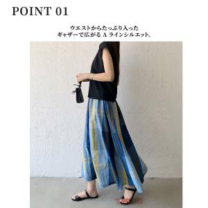ロングスカート レディース チェック柄 フレア...の詳細画像1