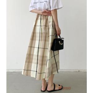 ロングスカート レディース チェック柄 フレア...の詳細画像4