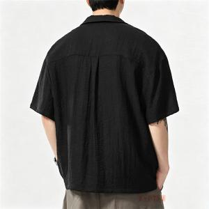 開襟シャツ メンズ 半袖 オープンカラーシャツ...の詳細画像2