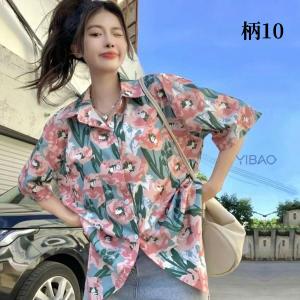 アロハシャツ レディース 半袖 花柄シャツ 半...の詳細画像3
