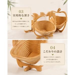 竹製 りんご型 収納トレー 小物入れ ナチュラ...の詳細画像4
