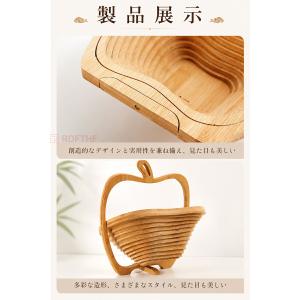 竹製 りんご型 収納トレー 小物入れ ナチュラ...の詳細画像5