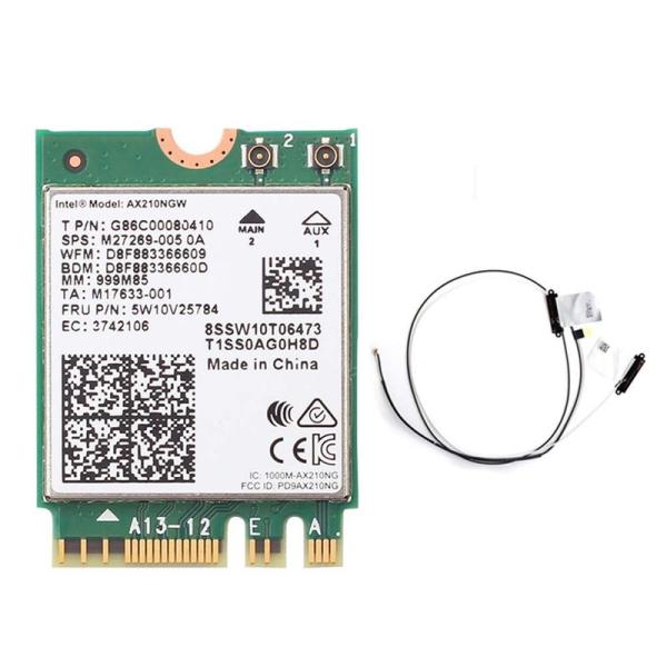 3000Mbps WiFi 6E AX210 Bluetooth 5.3 M.2ワイヤレスネットワー...