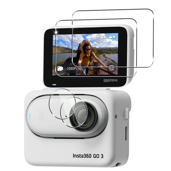 2+2枚セット 対応 Insta360 Go3 ガラスフィルム スマホ 保護フィルム (2枚) + ...