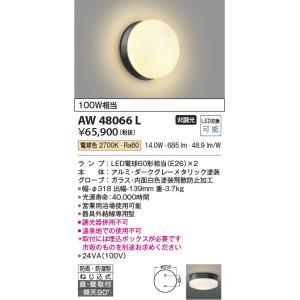 コイズミ照明　AW48066L　浴室灯 直付・壁付取付 LEDランプ交換可能型 防雨・防湿型 電球色｜maido-diy-reform
