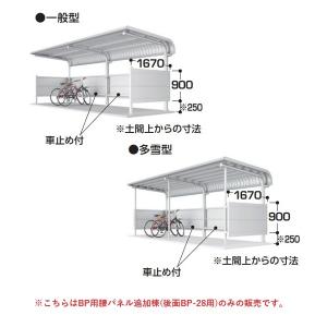 イナバ物置 『※関東限定※ BP用腰パネル BP-28用 後面 追加棟』 自転車置場 オプション ♪『本体同時注文のみ』
