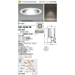 山田照明(YAMADA）　DD-3240-W　ダウンライト LED一体型 PWM調光 防雨 白色 φ150 配光45°電源別売 [♪]｜maido-diy-reform