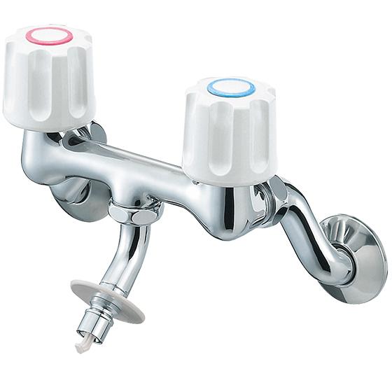 水栓金具 三栄水栓　K1101TV-W　ツーバルブ洗濯機用混合栓