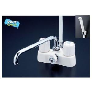 KVK シャワー水栓 KVK KF12ER3 デッキ形2ハンドルシャワー 取付ピッチ
