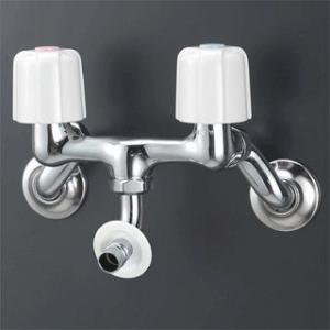 KVK 【KM33N3BN】 水栓 洗濯機用 2ハンドル混合水栓 ツバ付ワンタッチ