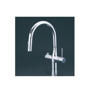 KVK ビルトイン浄水器用シングルシャワー付混合栓 センサー付 電池