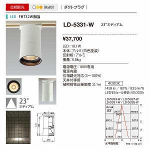 山田照明(YAMADA)　LD-5331-W　ダクトライティング 位相調光 LED一体型 白色 ダクトタイプ ホワイト [♪]｜maido-diy-reform