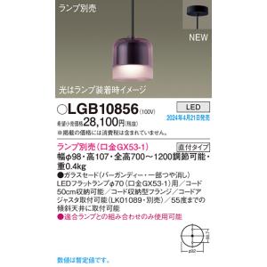 パナソニック LGB10856 ペンダント ランプ別売 LED 天井吊下型 直付タイプ ガラスセード バーガンディー｜maido-diy-reform