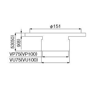 ミヤコ 洋風便器用床フランジ 【M58WS 7...の詳細画像1
